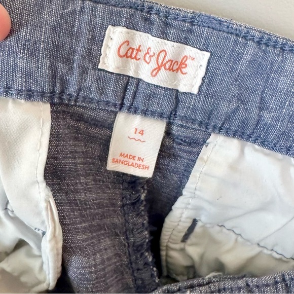 Cat & Jack Heathered Blue Flat Front Shorts - Size: 14 - Picture 2 of 5